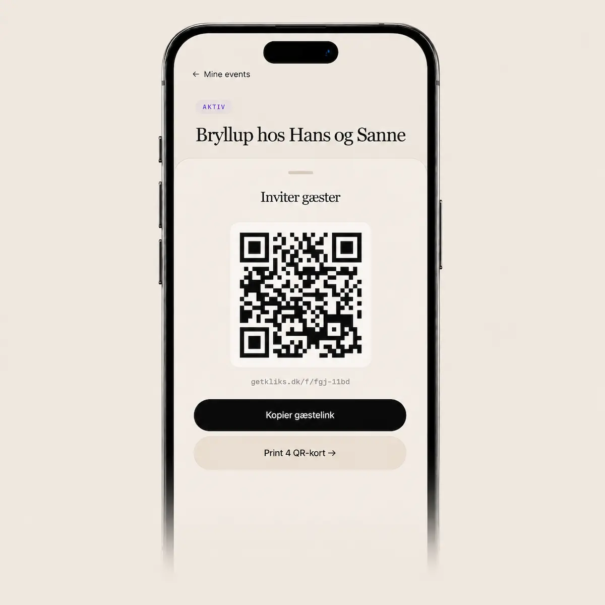 QR-kode til bryllup